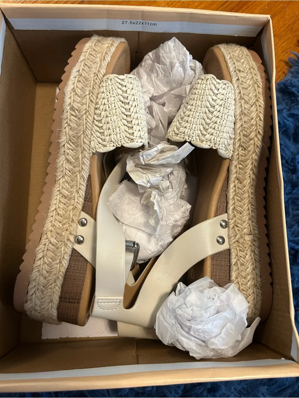 Soda Cream Crochet Espadrille Wedge Sandals